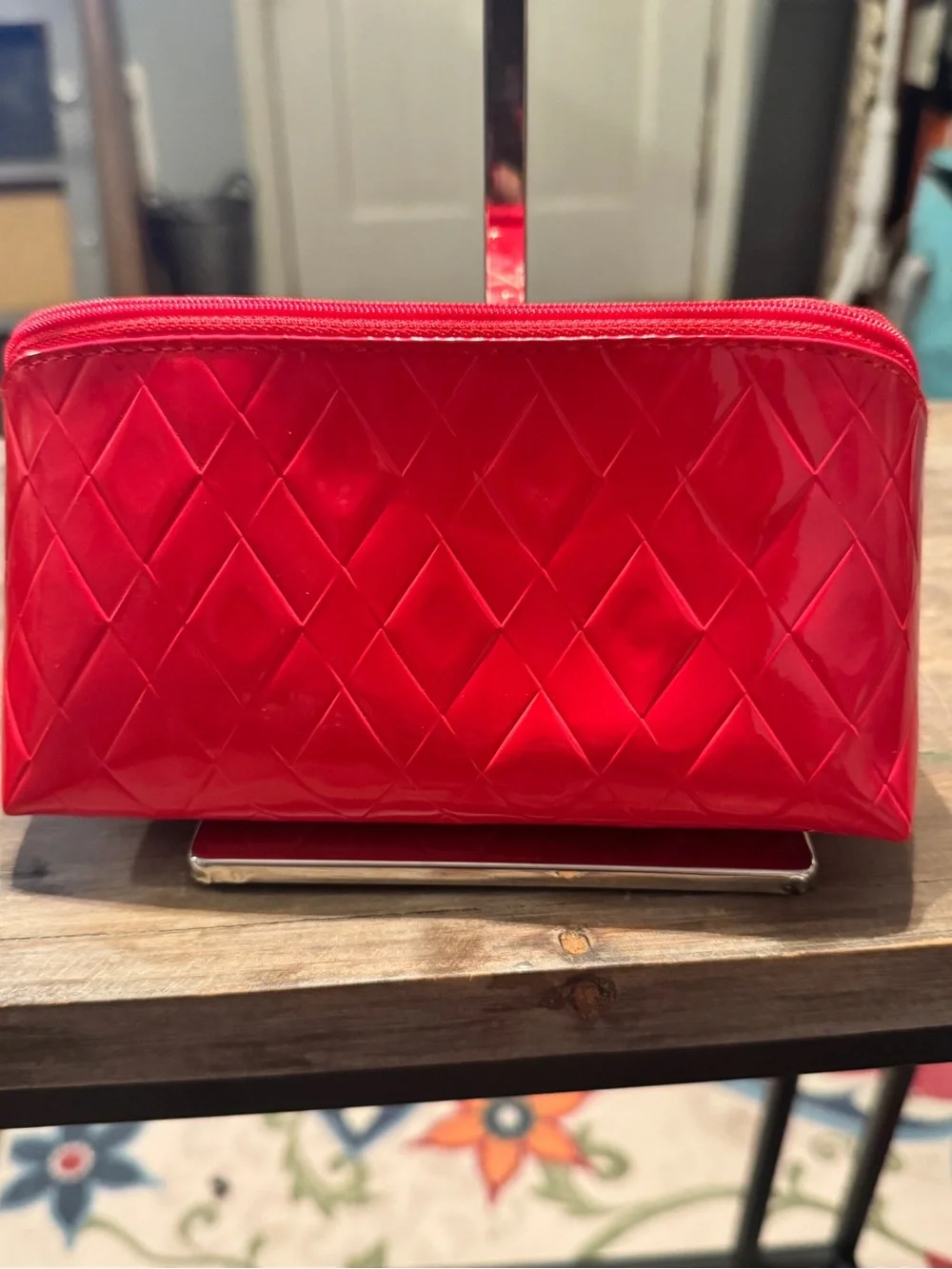 MAC Cosmetics Glossy Quilted Red Makeup Pouch